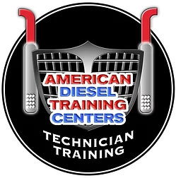 American Diesel Training Centers (ADTC) Logo, front grill of a diesel truck with the title text in front.